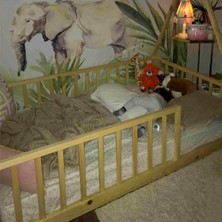 Loolpi Home Loolpi Home Montessori Bebek ve Çocuk Karyolası Unisex Doğal Ahşap Yatak