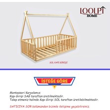 Loolpi Home Loolpi Home Montessori Bebek ve Çocuk Karyolası Unisex Doğal Ahşap Yatak