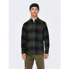 Only & Sons Erkek Gömlek Yeşil 22022446 Onssoll Ls Check