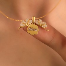 Ravza Gümüş 925 Ayar Gümüş Kişiye Özel Açılan Yonca Kolye