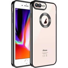 noktaks - Apple iPhone 8 Plus - Kılıf Kamera Korumalı Logo Gösteren Omega Kapak - Siyah