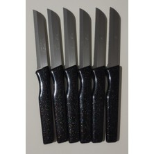 Peri Store Meyve Sebze Bıçağı 6 Adet Simli Desen (Tırtıklı)