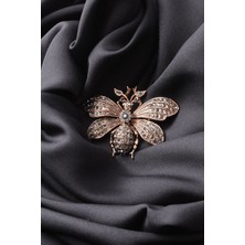 PIERPARIS Broş Fıgurlu Otantık Desenli Bronz Kristal Taşli
