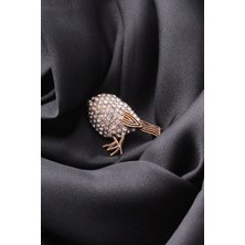 PIERPARIS Broş Fıgurlu Otantık Desenli Bronz Kristal Taşli