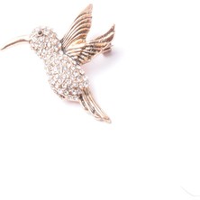 PIERPARIS Broş Fıgurlu Otantık Desenli Bronz Kristal Taşli