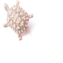 PIERPARIS Broş Fıgurlu Otantık Desenli Bronz Kristal Taşli