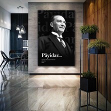 SML Tablo Gazi Mustafa Kemal Atatürk Payidar Kelime Anlamı Tipografik Kanvas Tablo