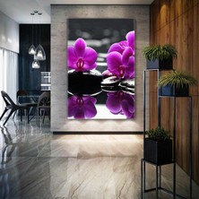 SML Tablo Zen Taşları Pembe Orkide Denge Spa Masaj Merkezi Kanvas Tablo