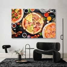 SML Tablo Lezzetli Pizza Çeşitleri Iltayan Mutfağı Fast Food Pizzacı Italian Cuisine Kanvas Tablo