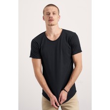 Tarz Cool 2'li Paket Beyaz-Siyah Pis Yaka Salaş T-Shirt
