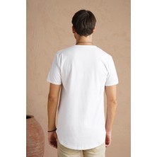 Tarz Cool Erkek Kırık Beyaz Pis Yaka Salaş T-SHIRT-TCPS001R56S