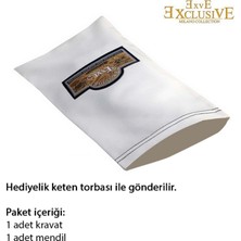 Exve Exclusive Koyu Yeşil Doğal Kravat Mendil Seti