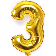 Parti Station Altın Rakam Folyo Balon Gold Yaş Balon 76 cm Sayı Balon Uçan Balon Helyum Balon