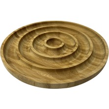 Boho Bazzar Fufu Bambu Yuvarlak 4 Bölmeli Çerezlik  22*1,9cm