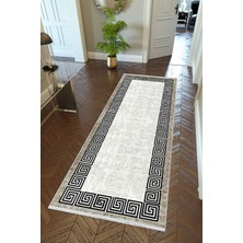 10 Post Online  yolluk Koridor Kahverengi Gri Dijital Baskı Kaymaz Yuvarlak Oval Kesme Ince Yıkanabilir Halı