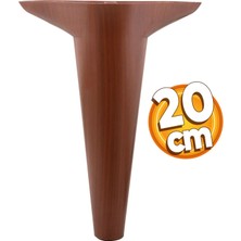 Badem10 Aspen Lüks Mobilya Kanepe Sehpa Puf Koltuk Ayağı 20 cm Kahverengi Ahşap Desenli Baza Ayak