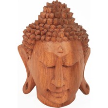 Boho Bazzar Mindi Ağacı El Yapımı Buddha Kafası   22 cm