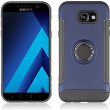 Samsung Galaxy J4 Plus Kılıf Armor Yüzüklü Telefon Kılıfı Lacivert