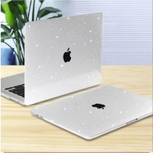 Nezih Case apple Macbook Air 13.6 Inç 2022 M2 Çip A2681 Uyumlu Simli Parlak Crystal 360 Derece Korumalı Kapak