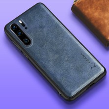 Huawei P30 Pro Kılıf Zebana Lüx Deri Kılıf Mavi