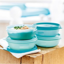 Tupperware Yuvarlak Saklama Kabı Şeker Kaplar 4lü Set Herbir Adedi 300ML