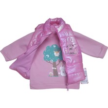 Bebedex's Kids Pamuk Sweatshirt&pantolon Şişme Yelekli 3 Lü Kız Bebek Takımı