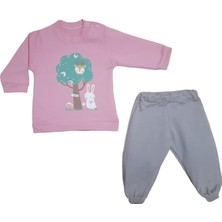 Bebedex's Kids Pamuk Sweatshirt&pantolon Şişme Yelekli 3 Lü Kız Bebek Takımı