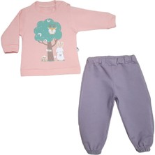 Bebedex's Kids Pamuk Sweatshirt&pantolon Şişme Yelekli 3 Lü Kız Bebek Takımı