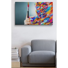 Doğal Tercih Sanatçı Kadın Dekoratif Kanvas Duvar Tablosu