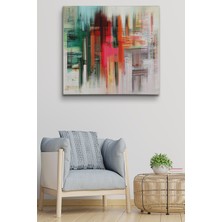 Doğal Tercih Fırça Darbeleri ile Soyut Yağlıboya Görünüm Dekoratif Kanvas Duvar Tablosu