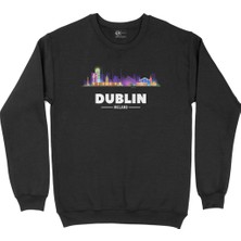 Cix Dublin Irlanda Manzaralı Siyah Sweatshirt