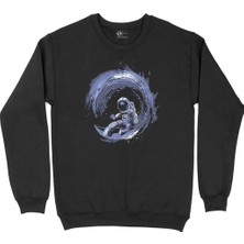 Cix Sörfçü Astronot Siyah Sweatshirt