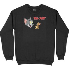 Cix Tom ve Jerry Arkadaş Siyah Sweatshirt