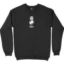 Cix Küçük Panda Siyah Sweatshirt
