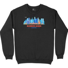 Cix Buenos Aires Arjantin Manzaralı Siyah Sweatshirt