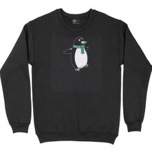 Cix Atkılı Penguen Siyah Sweatshirt