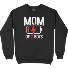 Cix Mom Of 2 Boys Erkek Annesi Siyah Sweatshirt