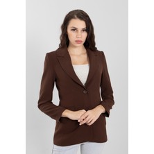 Feminist Kahve Vatkalı Astarlı Blazer Ceket 0105110.05