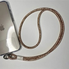 Trend Case Swarovski Taşlı Janjanlı Gold Telefon Boyun Askısı Gold Taşlı Boyun Ipi