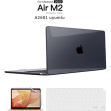 TEKNETSTORE Macbook Air 13.6 Inç M2 Çip A2681 Tam Uyumlu Alt Üst Kılıf + Klavye Kılıfı + Ekran Koruyucu Film