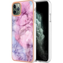 Xstep Case Apple Iphone 11 Için Yb Imd Serisi-16 Pro Max 6.5 Inç Tarzı E Mermer Desen Tasarım Kapak Elektraplama Çerçevesi 2.0mm Tpu Imd Esnek Telefon Kılıfı (Yurt Dışından)