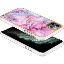 Xstep Case Apple Iphone 11 Için Yb Imd Serisi-16 Pro Max 6.5 Inç Tarzı E Mermer Desen Tasarım Kapak Elektraplama Çerçevesi 2.0mm Tpu Imd Esnek Telefon Kılıfı (Yurt Dışından)