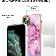 Xstep Case Apple Iphone 11 Için Yb Imd Serisi-16 Pro Max 6.5 Inç Tarzı E Mermer Desen Tasarım Kapak Elektraplama Çerçevesi 2.0mm Tpu Imd Esnek Telefon Kılıfı (Yurt Dışından)