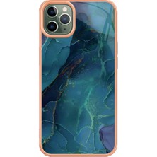 Xstep Case Apple Iphone 11 Için Yb Imd Serisi-16 Pro Max 6.5 Inç Tarzı E Mermer Desen Tasarım Kapak Elektraplama Çerçevesi 2.0mm Tpu Imd Esnek Telefon Kılıfı (Yurt Dışından)