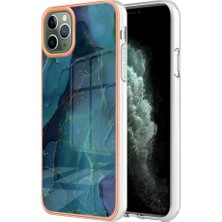 Xstep Case Apple Iphone 11 Için Yb Imd Serisi-16 Pro Max 6.5 Inç Tarzı E Mermer Desen Tasarım Kapak Elektraplama Çerçevesi 2.0mm Tpu Imd Esnek Telefon Kılıfı (Yurt Dışından)