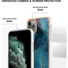 Xstep Case Apple Iphone 11 Için Yb Imd Serisi-16 Pro Max 6.5 Inç Tarzı E Mermer Desen Tasarım Kapak Elektraplama Çerçevesi 2.0mm Tpu Imd Esnek Telefon Kılıfı (Yurt Dışından)