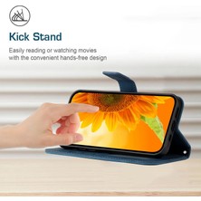 Xstep Case Apple Iphone 13 6.1 Inç Için Flip Telefon Kılıfı, HT04 Baskılı Ayçiçeği Stand Pu Deri Deri Touch Manyetik Cüzdan Kapağı Kayışlı (Yurt Dışından)