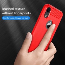 Xstep Case Apple Iphone Xr Için 6.1 Inç Damla Koruma Esnek Tpu Telefon Geri Kapak Fırçalanmış Karbon Fiber Doku Cep Telefonu Kılıf (Yurt Dışından)