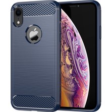 Xstep Case Apple Iphone Xr Için 6.1 Inç Damla Koruma Esnek Tpu Telefon Geri Kapak Fırçalanmış Karbon Fiber Doku Cep Telefonu Kılıf (Yurt Dışından)