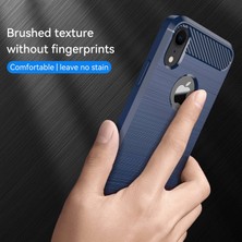 Xstep Case Apple Iphone Xr Için 6.1 Inç Damla Koruma Esnek Tpu Telefon Geri Kapak Fırçalanmış Karbon Fiber Doku Cep Telefonu Kılıf (Yurt Dışından)